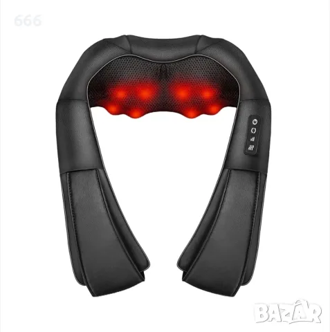 NEXTLY масажор за шия, гръб, рамене, крака, стъпала, кръст, 3D двупосочен шиацу масаж, 3 скорости.