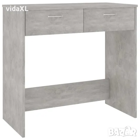 vidaXL Бюро, бетонно сиво, 80x40x75 см, инженерно дърво