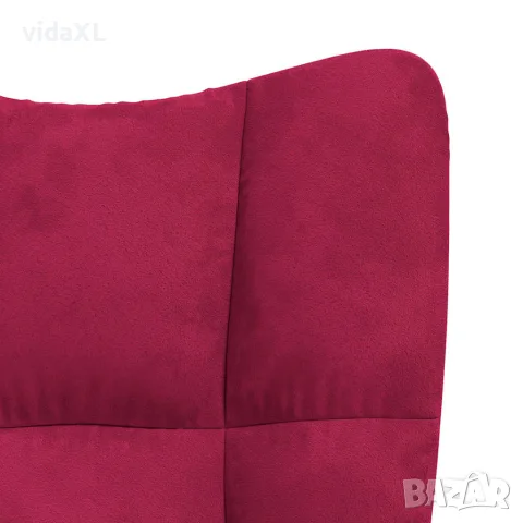 vidaXL Люлеещ стол, виненочервен, кадифе, снимка 7 - Столове - 56146855