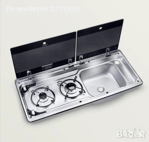 Мивка с газови котлони Dometic MO9722R, чисто нова за кемпер каравана бус
Два газови котлона, мив