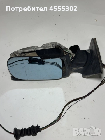 Ляво електрическо огледало BMW E39 – оригинално BMW, синьо стъкло, кабели и букса