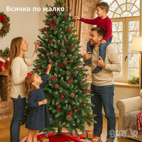 Коледна елха с глог и шишарке, снимка 4 - Декорация за дома - 56570824
