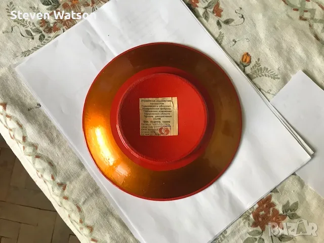 Руска рисувана дървена чинийка, снимка 4 - Декорация за дома - 56581157