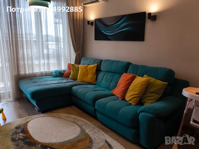 Ъглов диван Gi.otto Living Sofa с електрически релакс механизъм, лежанка, и възглавнички
