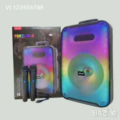 Безжична акумулаторна Bt караоке 12" тонколонка KTS-2232 (Kbroad)