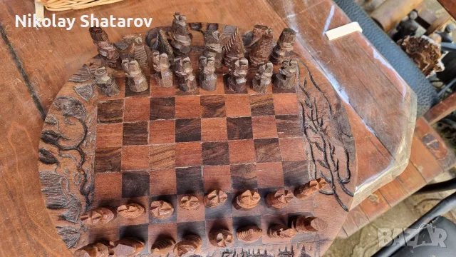 уникален дървен шах , снимка 8 - Шах и табла - 56620006