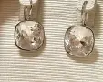 Swarovski sylver-tone crystal drop обеци, снимка 4