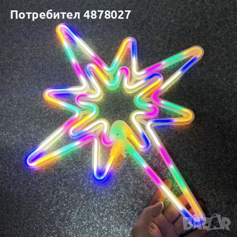 Светеща коледна LED звезда, водоустойчива,52 см