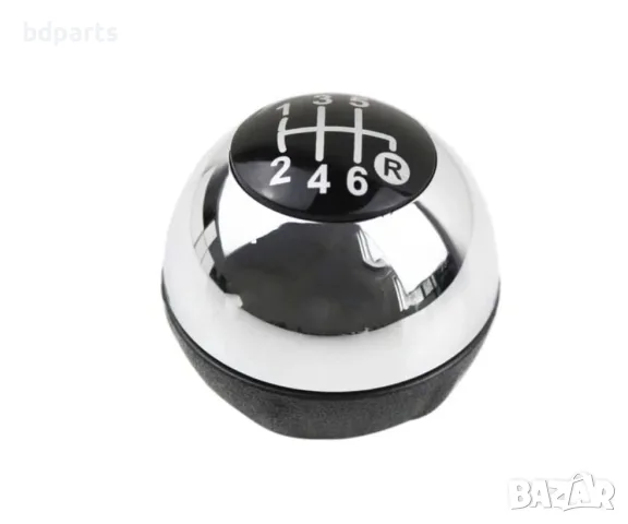 Топка за скоростен лост, Fiat 500 Abarth, Хром, Черен, 6 скорости,