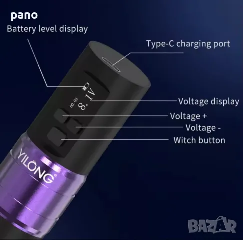 Комплект за татуиране/Tattoo pen machine kit, снимка 4 - Друго оборудване - 56616445