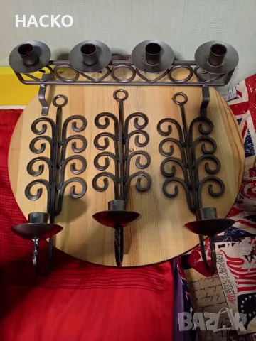 Комплект Настолен Свешник,3 Стени Свешника и Полилей за Свещи Made in Sweden