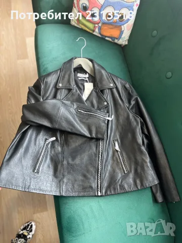 Яке от естествена кожа MANGO - 4XL, снимка 3 - Якета - 56745529