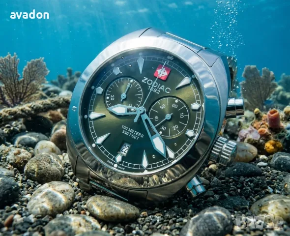 ZODIAC chronograph Swiss made sapphire wr 100m, снимка 14 - Мъжки - 56609441