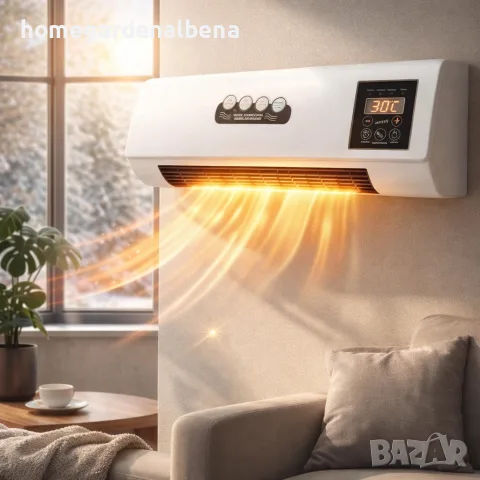 Стенна печка KraftWaagen 3 в 1, отопление и охлаждане, 1500 W, LED дисплей, дистанционно