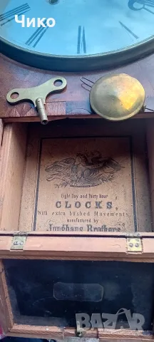 Стар осмоъгълен американски часовник , снимка 7 - Антикварни и старинни предмети - 56686183