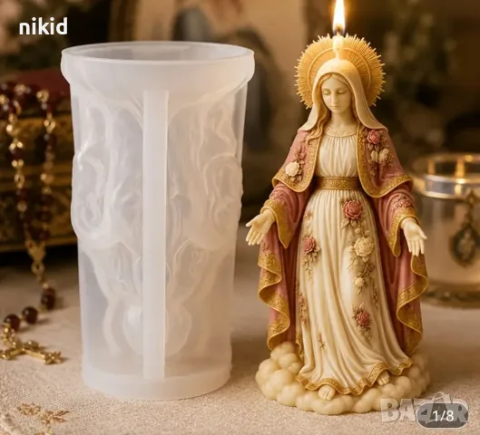 3D Дева Мария Богородица с Ореол силиконов молд форма фондан шоколад гипс смола свещ