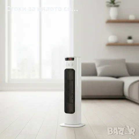 Вертикален керамичен отоплител с дистанционно, 2000W, печка , снимка 2 - Отоплителни печки - 56579987