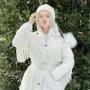 яке с ресни бяло пухено, снимка 6