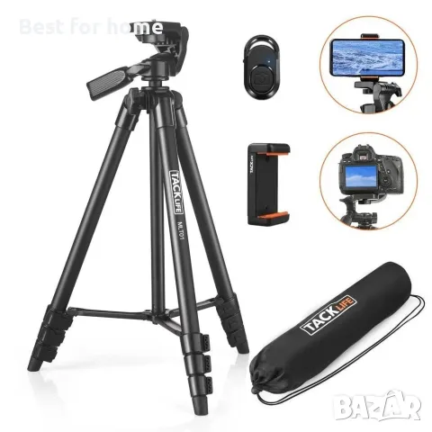 53" (136 см) статив за пътуване за телефон и фотоапарат, с 1/4" резба, чанта за носене