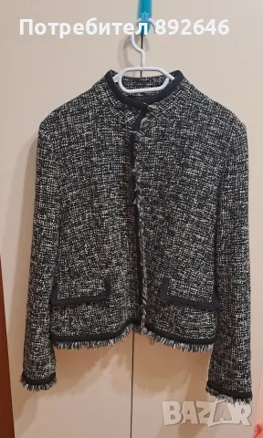 дамско сако черно и бяло-пепит