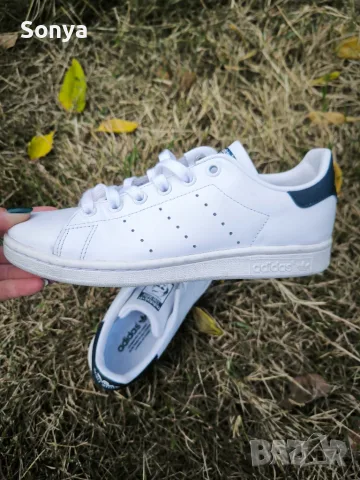 Adidas Stan Smith Core White/Navy Blue - Real Leather (Size 37 1/3, снимка 4 - Маратонки - 56569745