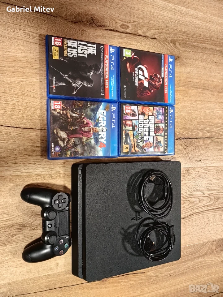 PS4 SLIM 500GB + джойстик +4 игри, снимка 1