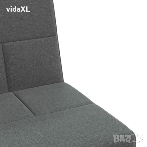 vidaXL Разтегателен диван с поставки за чаши, тъмносив, плат, снимка 9 - Дивани и мека мебел - 56147257