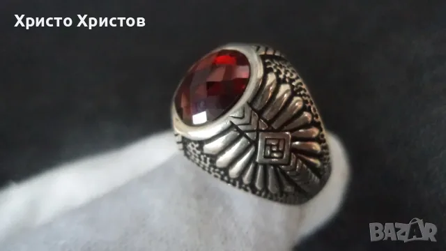 Сребърен мъжки изящен пръстен