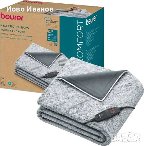 ЛИПСВАТ КАБЕЛИТЕ!!! Beurer HD 75 Green Planet (Nordic Grey) 180 х 130 см