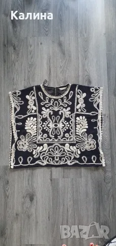 Топ Zara S с бродерия вирален нов