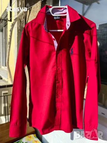 Риза Polo Ralph Lauren, червена, с дълги ръкави