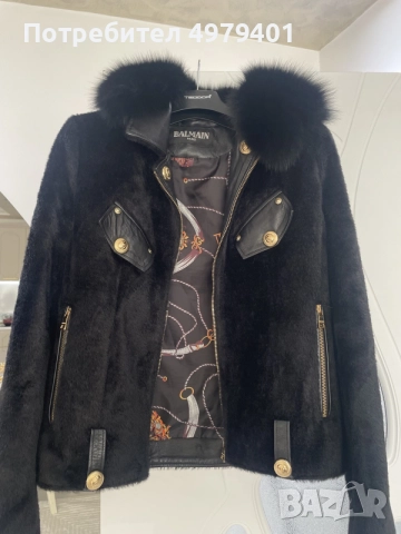 Луксозно дамско яке Balmain – естествен пух