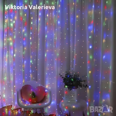 Коледна завеса с 300 led лампи  3 М., снимка 2 - Декорация за дома - 56556385