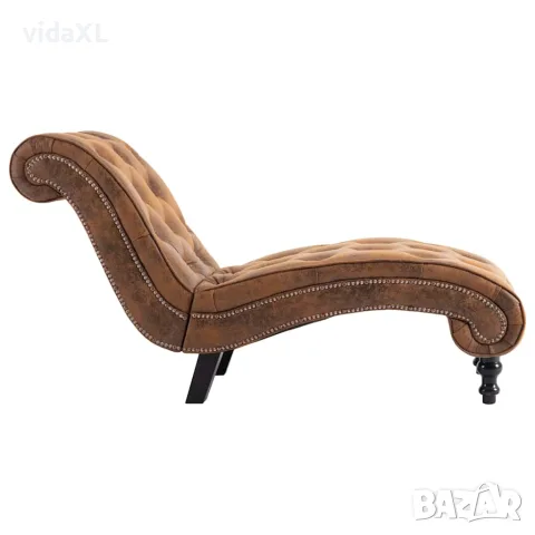 vidaXL Кушетка, кафява, изкуствен велур, снимка 5 - Кушетки - 56146426