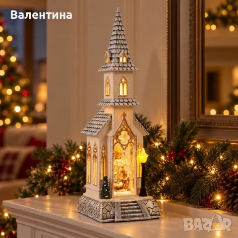 Музикален коледен фенер "Катедрала"