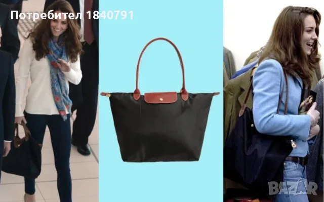 НОВА Longchamp – класическа, черна, L, дълги дръжки, снимка 17 - Чанти - 56605262