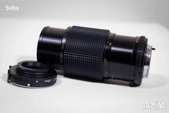 Обектив Minolta MD Macro 100mm f/4, снимка 5 - Обективи и филтри - 56686180