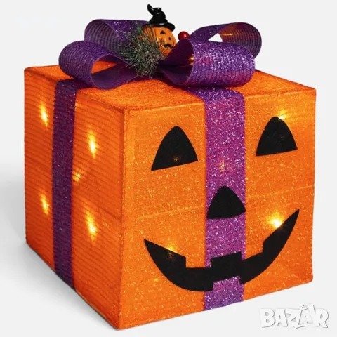 Декоративна halloween кутия за подарък с led светлини 25x25x23_1266410