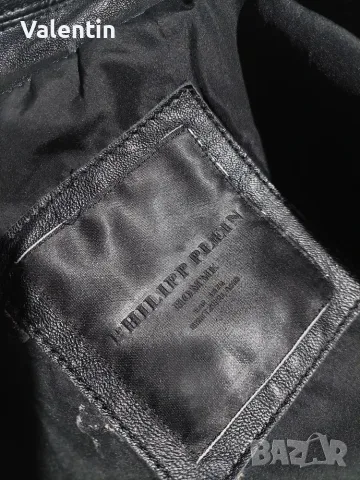 Philipp Plein черно кожено яке BIKER, снимка 5 - Якета - 56584869