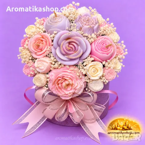 „Rosé Amour“ – Луксозен ароматен букет, снимка 5 - Декорация за дома - 56682011