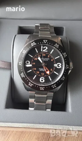 Топ! Hamilton Khaki Aviation Pilot GMT Swiss Eta2893 Automatic H76755131, пълен комплект, бартер 