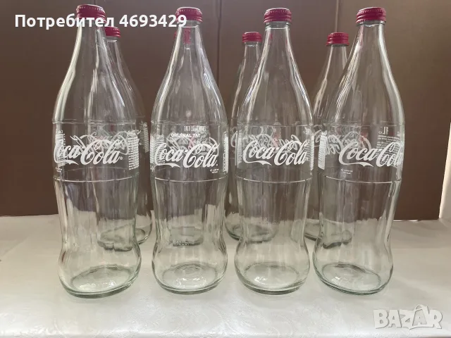 Литрови стъклени шишета, снимка 4 - Буркани, бутилки и капачки - 56619608