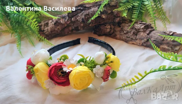 Диадема с цветя, снимка 5 - Аксесоари за коса - 56666300