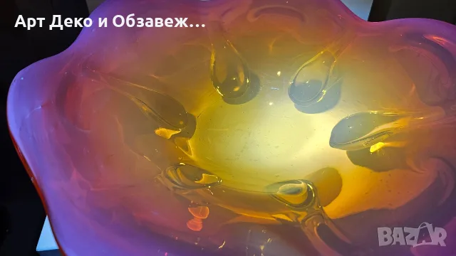 Масивна стъклена фруктиера, снимка 7 - Декорация за дома - 56593257