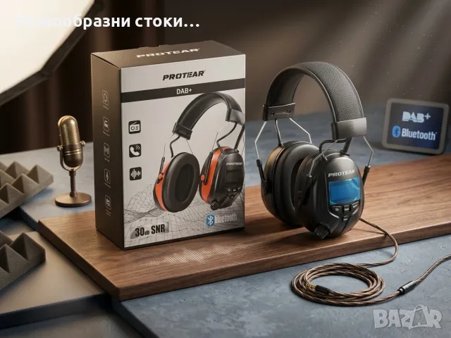 🎧 Предпазни антифони Protear DAB+ / Bluetooth
