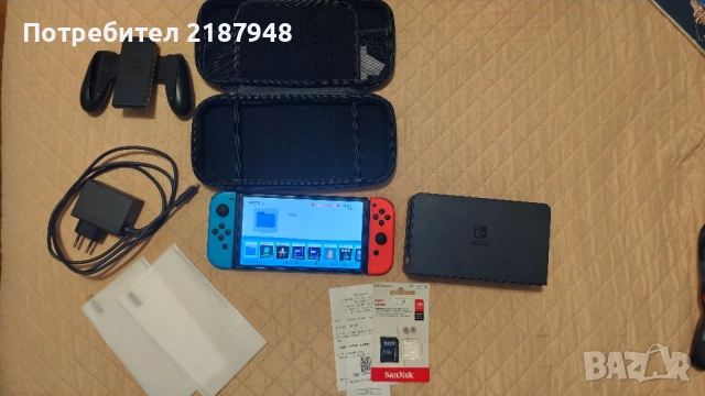 Nintendo Switch OLED с Picofly чип +128gb карта