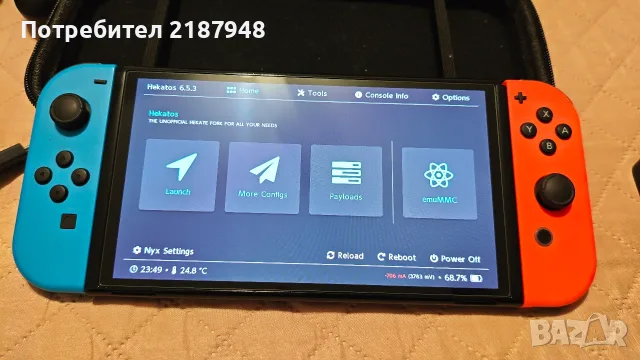 Nintendo Switch OLED с Picofly чип +128gb карта, снимка 5 - Nintendo конзоли - 56722595