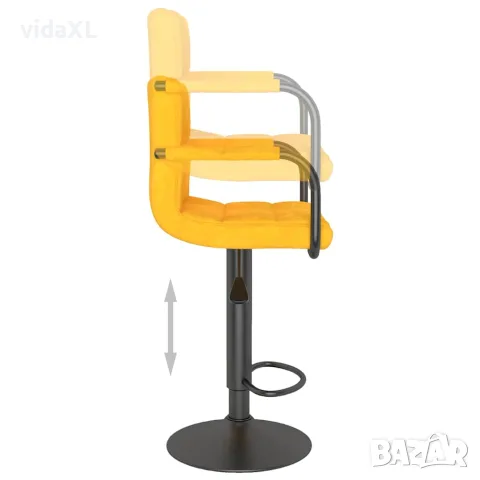 vidaXL Бар табуретки, 2 бр, горчица, кадифе, снимка 8 - Столове - 56147010
