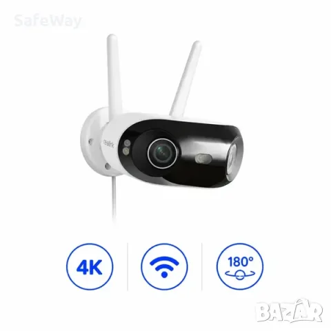 Wi-Fi камера Reolink W740 Elite - 4K Dual-Lens WiFi 6 с 180° Панорамен Обхват и AI