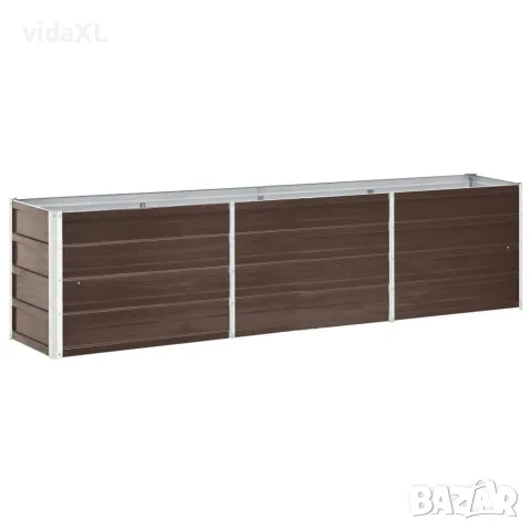 vidaXL Градинска висока леха поцинкована стомана 240x40x45 см кафява